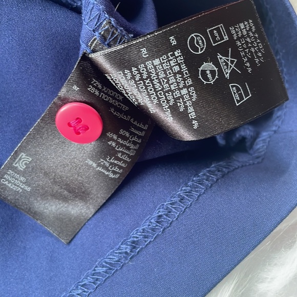 H&M Navy Blue Mini Skirt w/ Hot Pink Trim & Front pockets. Size 8 - Picture 6 of 6